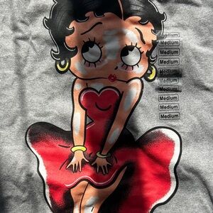 Betty Boop Gray Tee with Red Dress Design